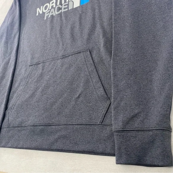 The North Face Men's Medium Gray Hoodie Graphic Logo Print Drawstrings Pullover - Picture 4 of 11